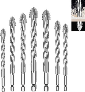 serplex alloy steel carbide drill bits set for tile glass marble 7pcs alloy steel carbide sawtooth drill bits for tile glass marble concrete 3 t masonry bits set
