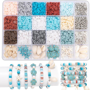serplex clay beads kit 2400pcs ocean style beads for bracelet and jewelry making diy