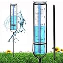 Serplex® Rain Gauge 6" Capacity Upgrade Glass Rain Gauge Garden Rain Water Meter Measuring with Metal Frame Water Rain Meter for Yard, Lawn, Garden, Agricultural Activities, Fence Decoration