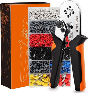 serplex self-adjusting wire crimper plier for awg23-7 with 1200pcs assortment ferrule hsc8 6-4a 025-10mm awg23-7 wire stripper cordless crimper