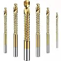 Serrated Twist Drill Bits, 6PcsTitanium Coated HSS Drill Bit(3-8mm) for Woodworking Wood Metal Plastic - Fast, Efficient, and Durable - Includes Serrated Grooving, Cutting, Drilling and More