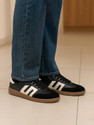 SERSI Synthetic Suede Toe Fashion Black Sneakers