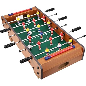 serveuttam foosball table for kids and adults - football table top games  mini football soccer game  indoor games and great gift for boys  2 handles and 6 players game large 3 handles