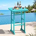 SERWALL HDPE 41.7" Bar Height Table with Umbrella Hole, Aruba