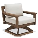 SERWALL Outdoor Swivel Chair, Oversized Patio Sofa Chair with 360° Rotation