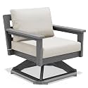 SERWALL Outdoor Swivel Chair, Oversized Patio Sofa Chair with 360° Rotation