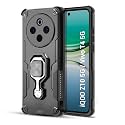 D5 Tough Armor Bumper Back Cover Case for iQOO Z10 5G / Vivo T4 5G | Ring Holder & Kickstand in-Built | 360 Degree Protection Back Case Cover for iQOO Z10 5G / Vivo T4 5G - Black
