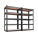 Set of 2 71" H Garage Shelving-5 Tier Storage Shelves,Adjustable Heavy Duty Metal Shelving Unit and Storage Large Rack,Utility Steel Shelf for Warehouse Industrial Pantry Basement 71"x32"x14"