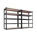 Set of 2 78"H Garage Shelving-2050 lbs 5 Tier Storage Shelves,Adjustable Heavy Duty Metal Shelving Unit and Storage Large Rack,Utility Steel Shelf for Warehouse Industrial Pantry -78"x46"x20",Black