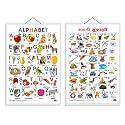 Set Of 2 Alphabet And Marathi Varnamalamarathi) Early Learning Educational Charts|20"X30" Inch|Non-Tearable &amp; Waterproof|Double Sided Laminated|Perfect For Homeschooling &amp; Nursery Kids