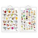 Set of 2 Alphabet and Shapes Early Learning Educational Charts for Kids | 20"X30" inch |Non-Tearable and Waterproof | Double Sided Laminated | Perfect for Homeschooling, Kindergarten and Nursery Students