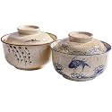 Set of 2 Ceramic Ramen Bowls with Lid, 25.4oz Large Covered Serving Bowls