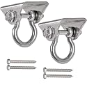Set of 2 Heavy Duty 180° Swing Hangers, Stainless Steel Swing Hook for Ceiling Wooden Porch Swing Hanging kit Playground Gym Rope Boxing Bag Hammock Chair Yoga Swing Mount 1000 lb Capacity