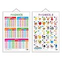 Set of 2 PHONICS - 1 and PHONICS - 2 Early Learning Educational Charts for Kids | 20"X30" inch |Non-Tearable and Waterproof | Double Sided Laminated | Perfect for Homeschooling, Kindergarten and Nursery Students