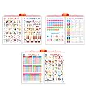 Set of 3 | 2 IN 1 ALPHABET AND NUMBER 1-10, 2 IN 1 NUMBER &amp; FRACTIONS AND MATHS KEYWORDS and 2 IN 1 PHONICS 1 AND PHONICS 2 Early Learning Educational Charts for Kids | 20"X30" inch |Non-Tearable and Waterproof | 