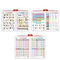 Set of 3 | 2 IN 1 ALPHABET AND NUMBER 1-10, 2 IN 1 NUMBER &amp; FRACTIONS AND MATHS KEYWORDS and 2 IN 1 ADDITION AND SUBTRACTION Early Learning Educational Charts for Kids | 20"X30" inch |Non-Tearable and Waterproof |