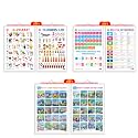 Set of 3 | 2 IN 1 ALPHABET AND NUMBER 1-10, 2 IN 1 NUMBER &amp; FRACTIONS AND MATHS KEYWORDS and 2 IN 1 BENNY LEARNS ABOUT POLLUTION AND BENNY LEARNS NOT TO LITTER Early Learning Educational Charts for Kids | 20"X30" 