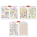 Set of 3 |2 IN 1 COLOURS AND SHAPES, 2 IN 1 FRUITS AND VEGETABLES and 2 IN 1 HINDI VARNMALA AND BAARAHKHADEE Early Learning Educational Charts for Kids | 20"X30" inch |Non-Tearable and Waterproof | Double Sided Lamina