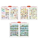 Set of 3 |2 IN 1 COLOURS AND SHAPES, 2 IN 1 FRUITS AND VEGETABLES and 2 IN 1 BENNY LEARNS TO LOVE PLANTS AND BENNY SAVES THE TREE Early Learning Educational Charts for Kids | 20"X30" inch |Non-Tearable and Waterproof 