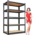 71"Hx28"Wx12"D Garage Shelving-Adjustable Storage Shelves Utility Shelf