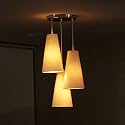 Craftter 3-Light Pendant Hanging Ceiling Lamp for Living Room | Modern Cone-Shaped Amber Glass Decorative Ceiling Light for Home, Dining Room, Kitchen, Hallway & Café Décor