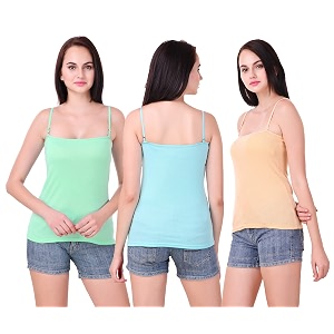 Set of 3 Spaghetti Camisole Vest Top