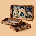 Set of 3 Waterproof Wooden Trays 