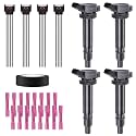 Set of 4 Ignition Coils Pack &amp; Pigtail Connector Wiring Harness Kit Compatible with Lexus IS F Scion xB Toyota Corolla XRS 2.4L 5.0L Replacement for UF495