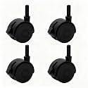 Set of 4 Replacement Wheels for Stackable Storage Bins (Black)