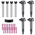 Set of 4 Wiring Harness Kit and Ignition Coils Pack Compatible with 2000-2004 Tacoma 2.4L 2.7L Replacement for UF323 C1305 90919-0223