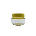 Set of 40 Empty Clear 30 ml Small Apple Shaped Cosmetic Containers Jars With Cream Yellow Cap for Lip Products, Eye Shadow Pigments, Lotion, Creams and Gloss Samples