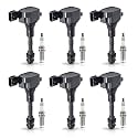 Set of 6 Ignition Coil Pack and Iridium Spark Plug 3.5 V6 Compatible with Nissan Altima Maxima Pathfinder Frontier Quest Infiniti I35 G35 FX35 QX4 2002 2003 2004 2005 2006 2007 2008 Replaces# UF349