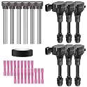 Set of 6 Ignition Coils Pack and Female Connector Plug Harness Pigtail Compatible with Nissa Altima Maxima Murano Pathfinder Quest Infiniti I35 QX4 3.5L V6 Replacement for UF349
