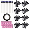 Set of 8 Round Ignition Coils &amp; Pigtail Connector Wiring Harness Kit Compatible with Chevy GMC 1500 2500 Express Sierra XL V8 Replacement For D585 C1251 UF262