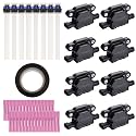 Set of 8 Square Ignition Coils & Pigtail Connector Wiring Harness Kit Compatible with Cadillac Chevy GMC Pontiac G8 Grand Prix H3 Trailblazer 5.3L 6.0L V8 UF413 D510C