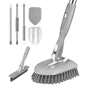 SetSail 4-in-1 Tile Tub Floor Scrubber with V-Shaped Grout Brush, Gray