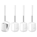 SetSail Toilet Brush 4 Pack for Toilet Scrubber Cleaning, Pure White