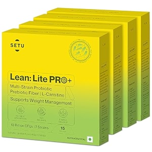 setu lean lite pro gut health powdersupergut powder with probiotics  l-carnitineprebiotic amp probiotic supplementhelps convert fat into energyboosts metabolism amp digestion4 count60 servings