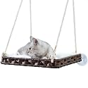 SETVSON Cat Window Perch, Cat Window Hammock Bed for Indoor Cats, Brown