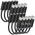 Seulliya USB C to 3.5mm Headphone Jack Adapter for iPhone 15/16 Pro/Max, Hi-Res Audio DAC Dongle, 3.5mm Aux Cord Converter for Samsung Galaxy, iPad, Car, USB-C Devices 15Pack Black
