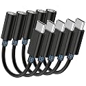 Seulliya USB C to 3.5mm Headphone Jack Adapter for iPhone 15/16 Pro/Max, Hi-Res Audio DAC Dongle, 3.5mm Aux Cord Converter for Samsung Galaxy, iPad, Car, USB-C Devices 5 Pack Black