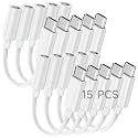 Seulliya USB C to 3.5mm Headphone Jack Adapter for iPhone 15/16 Pro/Max, Hi-Res Audio DAC Dongle, 3.5mm Aux Cord Converter for Samsung Galaxy, iPad, Car, USB-C Devices 15Pack