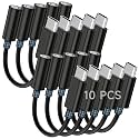 Seulliya USB C to 3.5mm Headphone Jack Adapter for iPhone 15/16 Pro/Max, Hi-Res Audio DAC Dongle, 3.5mm Aux Cord Converter for Samsung Galaxy, iPad, Car, USB-C Devices 10Pack Black