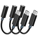 Seulliya USB C to 3.5mm Headphone Jack Adapter for iPhone 15/16 Pro/Max, Hi-Res Audio DAC Dongle, 3.5mm Aux Cord Converter for Samsung Galaxy, iPad, Car, USB-C Devices 3Pack Black