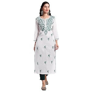 Seva Chikan Hand Embroidered Lucknowi Chikankari Regular