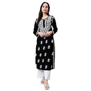 Seva Chikan Hand Embroidered Lucknowi Chikankari Rayon