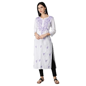 Seva Chikan Hand Embroidered Lucknowi Chikankari Regular