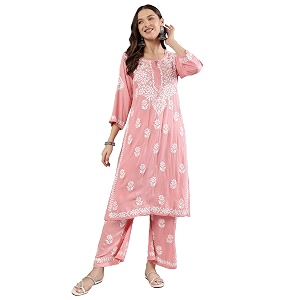 Seva Chikan Hand Embroidered Lucknowi Chikankari Rayon