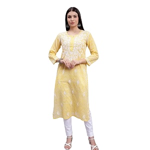 Seva Chikan Hand Embroidered Lucknowi Chikankari Regular