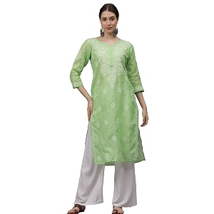 Seva Chikan Hand Embroidered Lucknowi Chikankari Appricoat